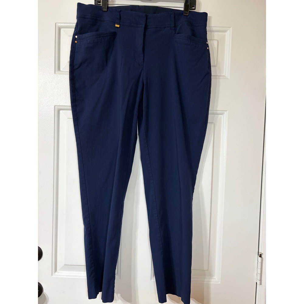 JM Collection | Slim Leg Ankle Pants | Size 16 || Navy Blue|